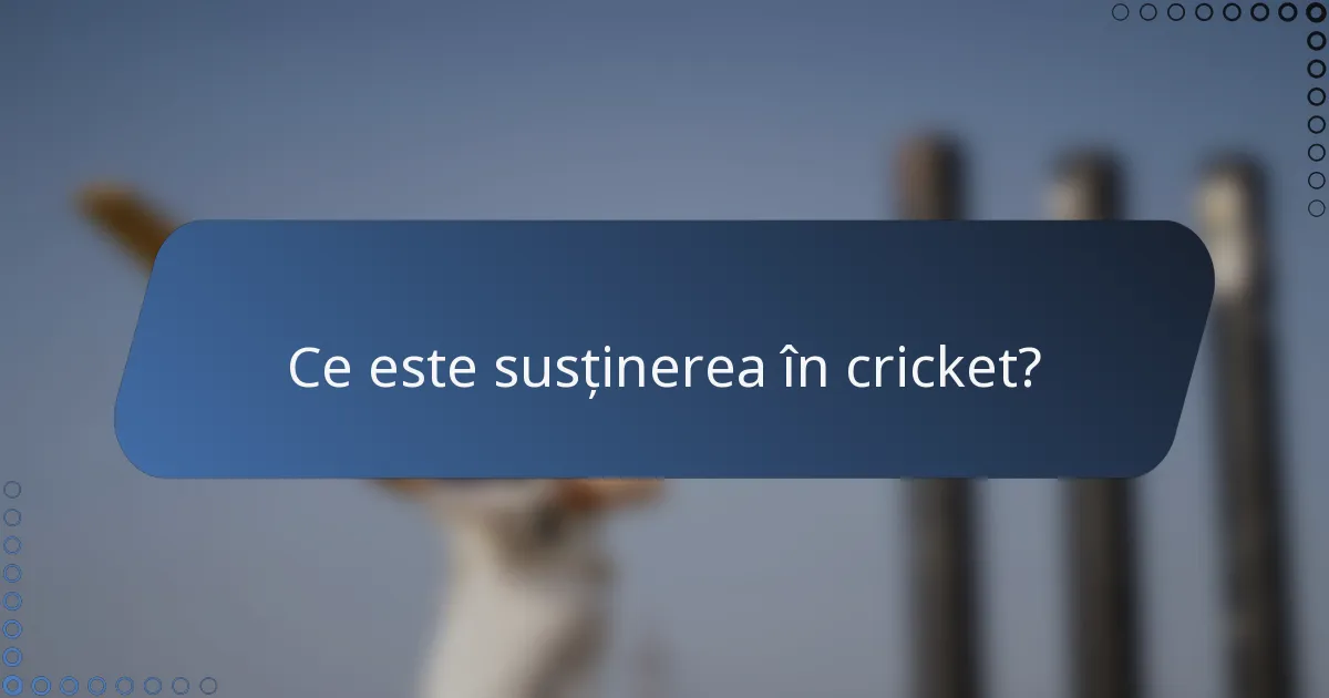 Ce este susținerea în cricket?