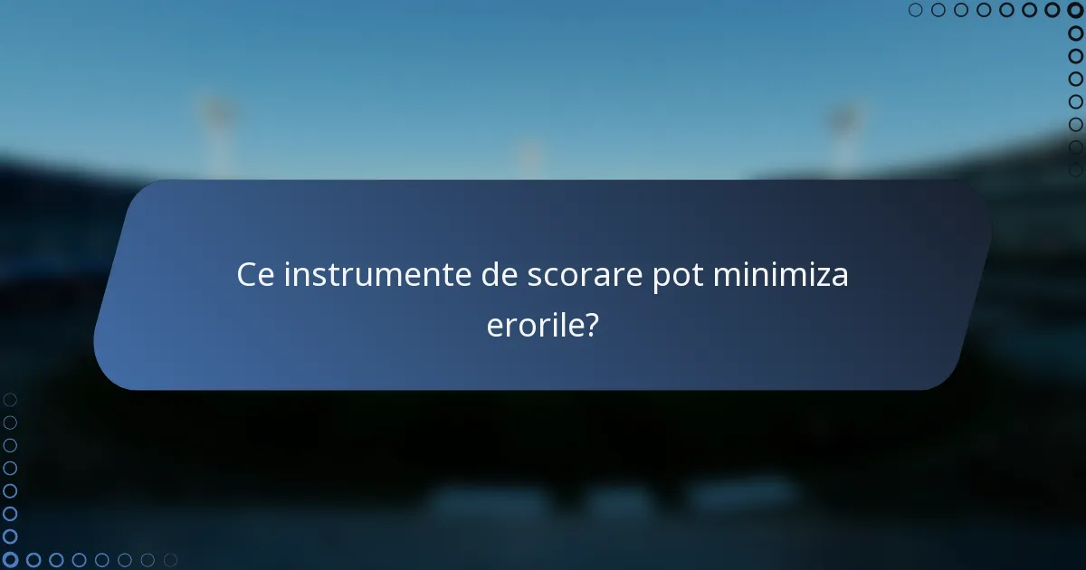 Ce instrumente de scorare pot minimiza erorile?