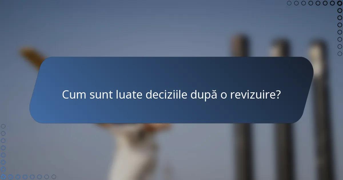 Cum sunt luate deciziile după o revizuire?