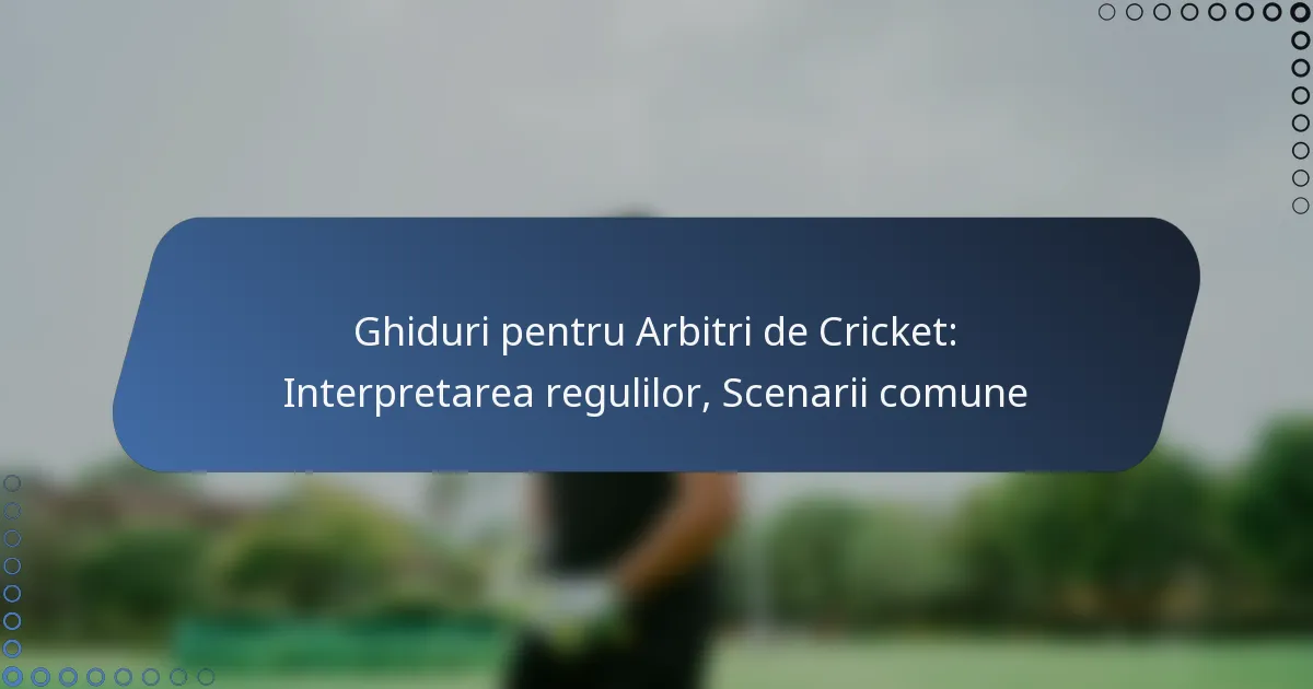 Ghiduri pentru Arbitri de Cricket: Interpretarea regulilor, Scenarii comune